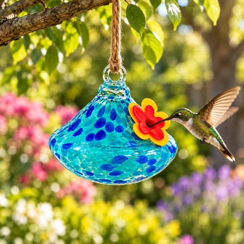 Alimentador de Colibrí Azul en ambiente Vendalia