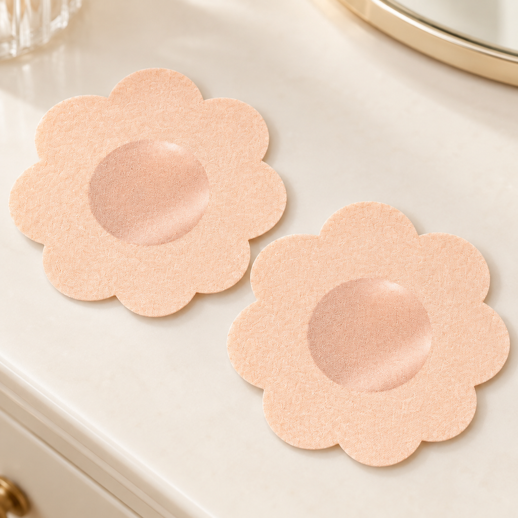 Cubrepezones desechables color nude: un par de muestra del paquete de 5 pares — Vendalia