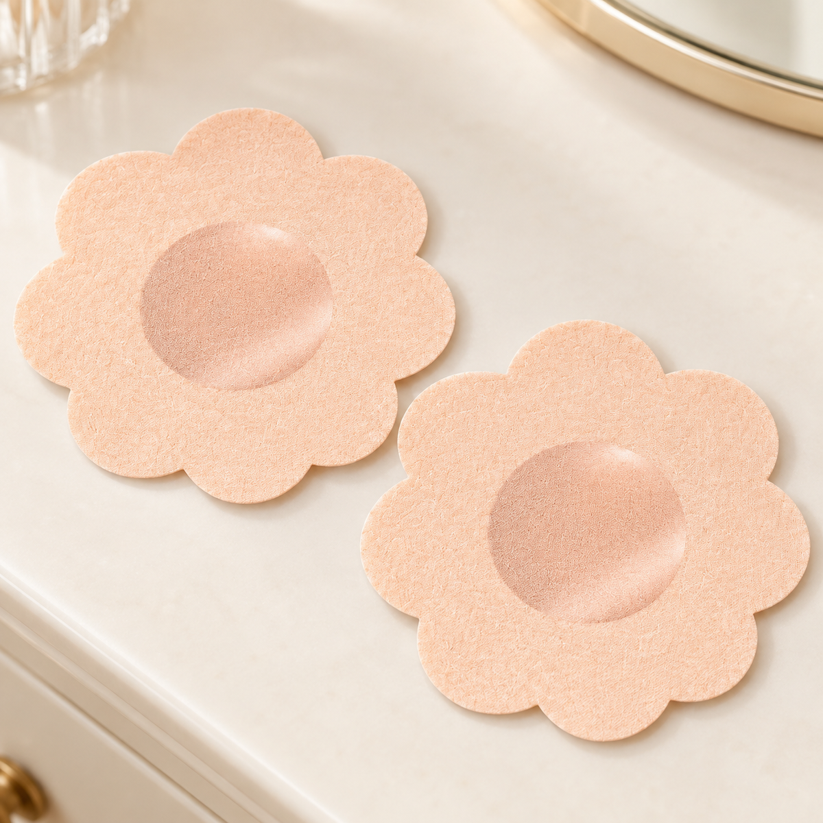 Cubrepezones desechables color nude: un par de muestra del paquete de 5 pares — Vendalia