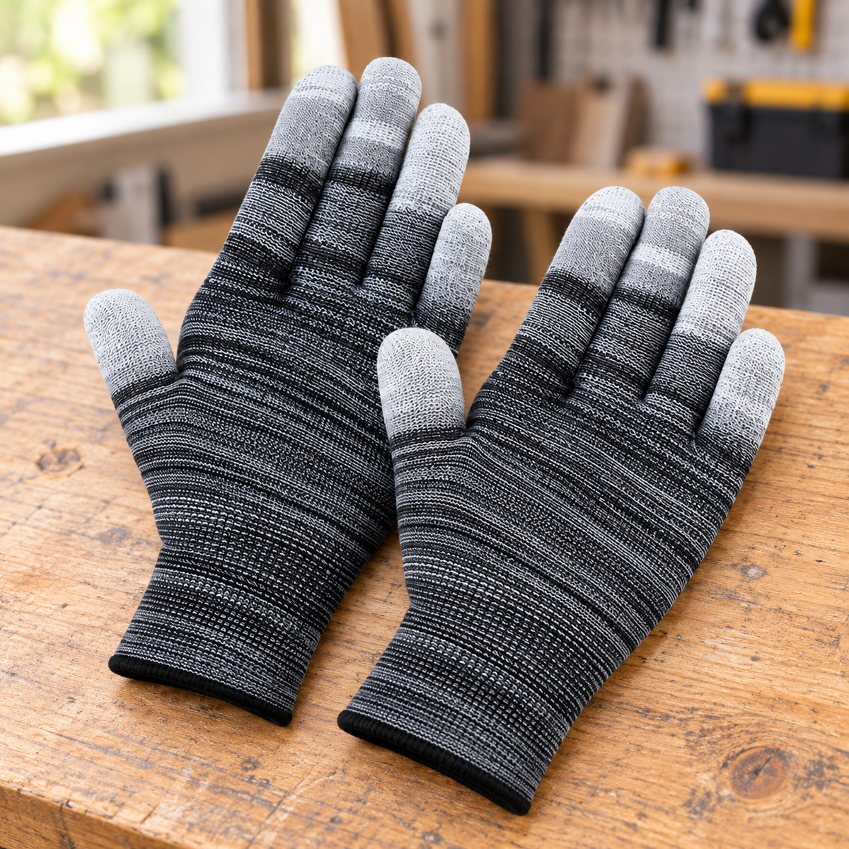 Guantes de Seguridad en ambiente de hogar — Vendalia. La fotografía muestra un ejemplo en gris. Los colores se envían al azar según disponibilidad.