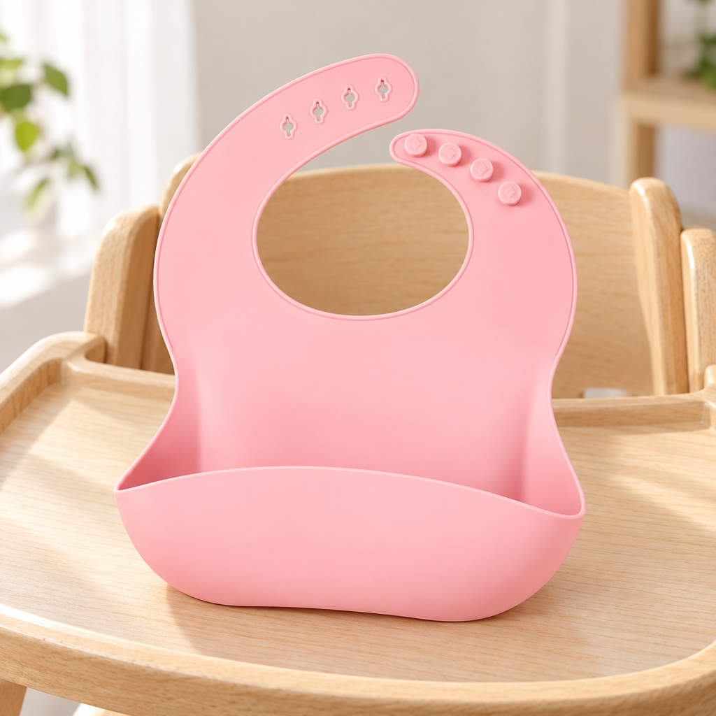 Babero de Silicón Impermeable con Bolsillo en ambiente Vendalia