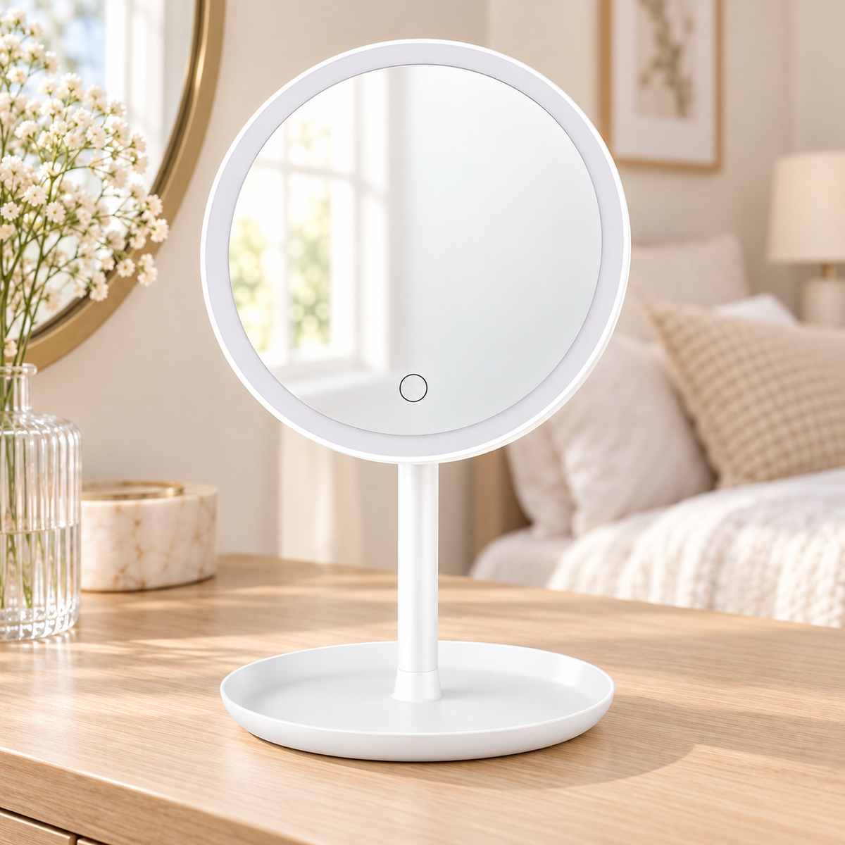 Espejo de Maquillaje con Luz LED en ambiente de hogar — Vendalia