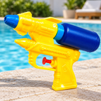 Pistola de agua amarilla con depósito azul, ejemplo de color; envío al azar según disponibilidad