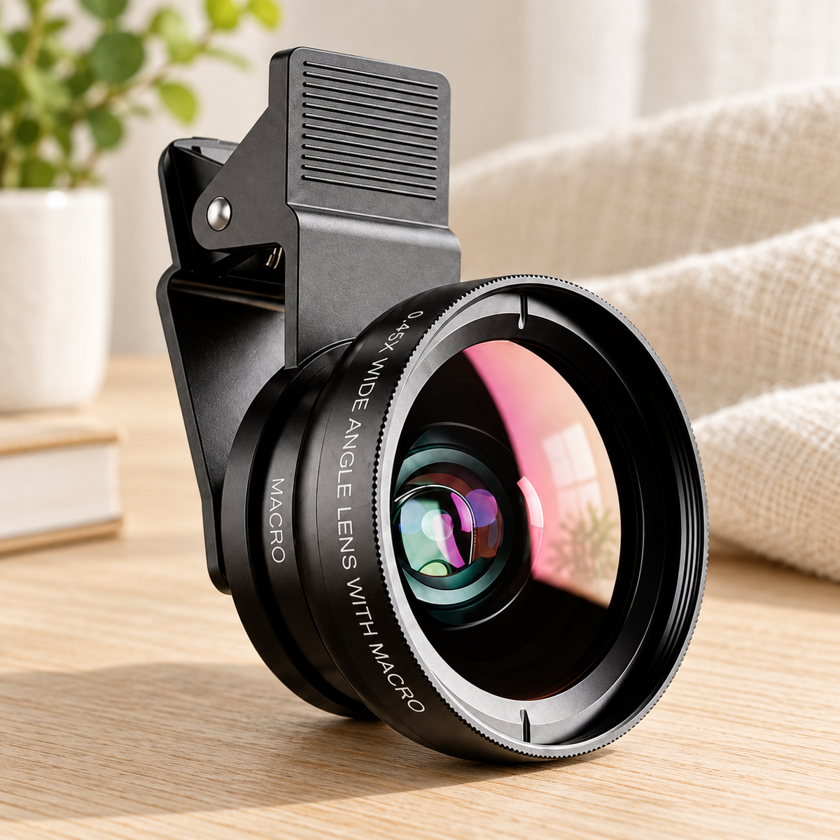 Lente Clip para Celular en ambiente de hogar — Vendalia