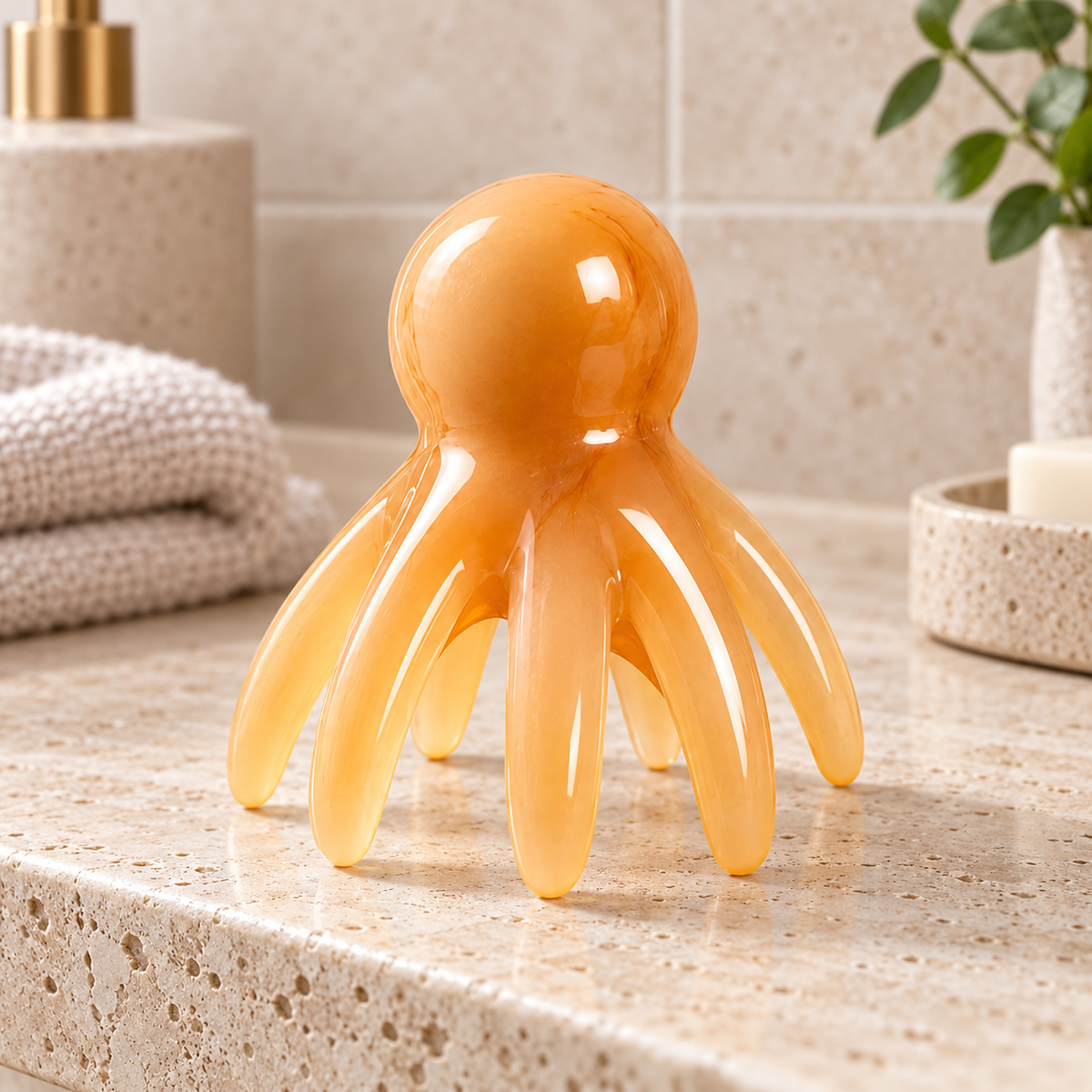 Masajeador de Cabeza Tipo Pulpo en ambiente de hogar — Vendalia