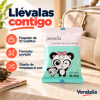 Paquete de 10 toallitas, diseño de empaque enviado al azar — portada Vendalia