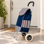 Carrito de Compras Plegable con Ruedas — fotografía ambientada del producto
