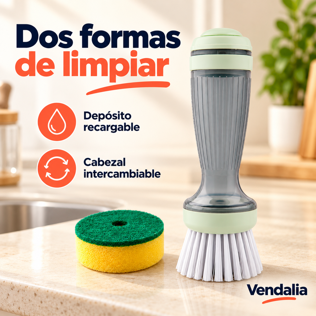 Cepillo con depósito translúcido y dos cabezales · Vendalia