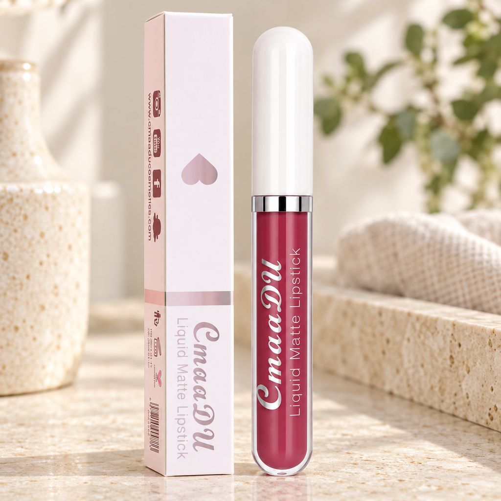 Labial Líquido Mate Larga Duración tono Rosa malva en ambiente de hogar — Vendalia