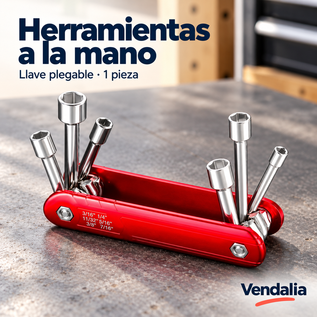 Herramientas a la mano — Vendalia. Llave plegable · 1 pieza