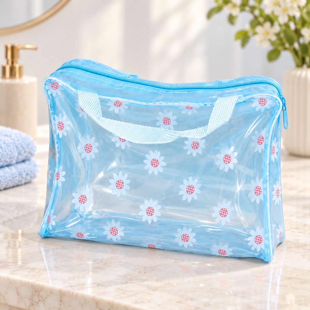 Bolsa Organizadora Transparente Azul en ambiente Vendalia