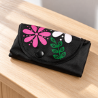 Bolsa floral negra — Vista plegada — SKU 51272