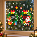 Vinil Navideños con Coronas y Santa · fotografía ambientada de Vendalia · SKU 51450