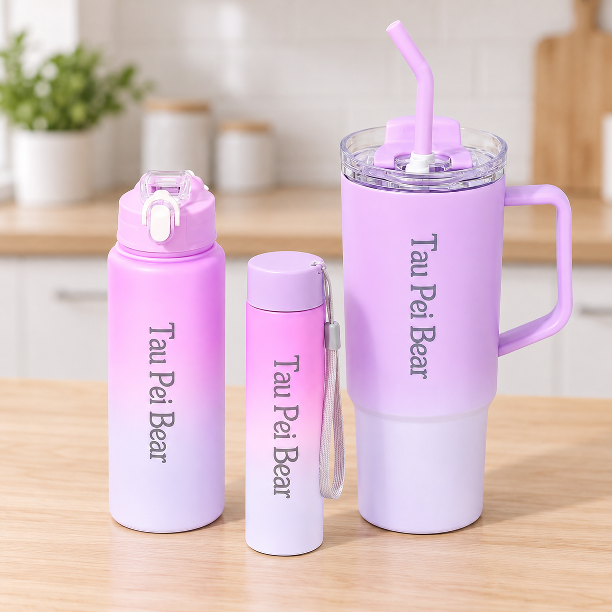 Botellas Reutilizables Lila en ambiente Vendalia