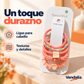 Ligas para Cabello Estilo Coreano durazno — presentación Vendalia