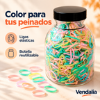 Botella de Ligas Elásticas para Cabello — presentación Vendalia