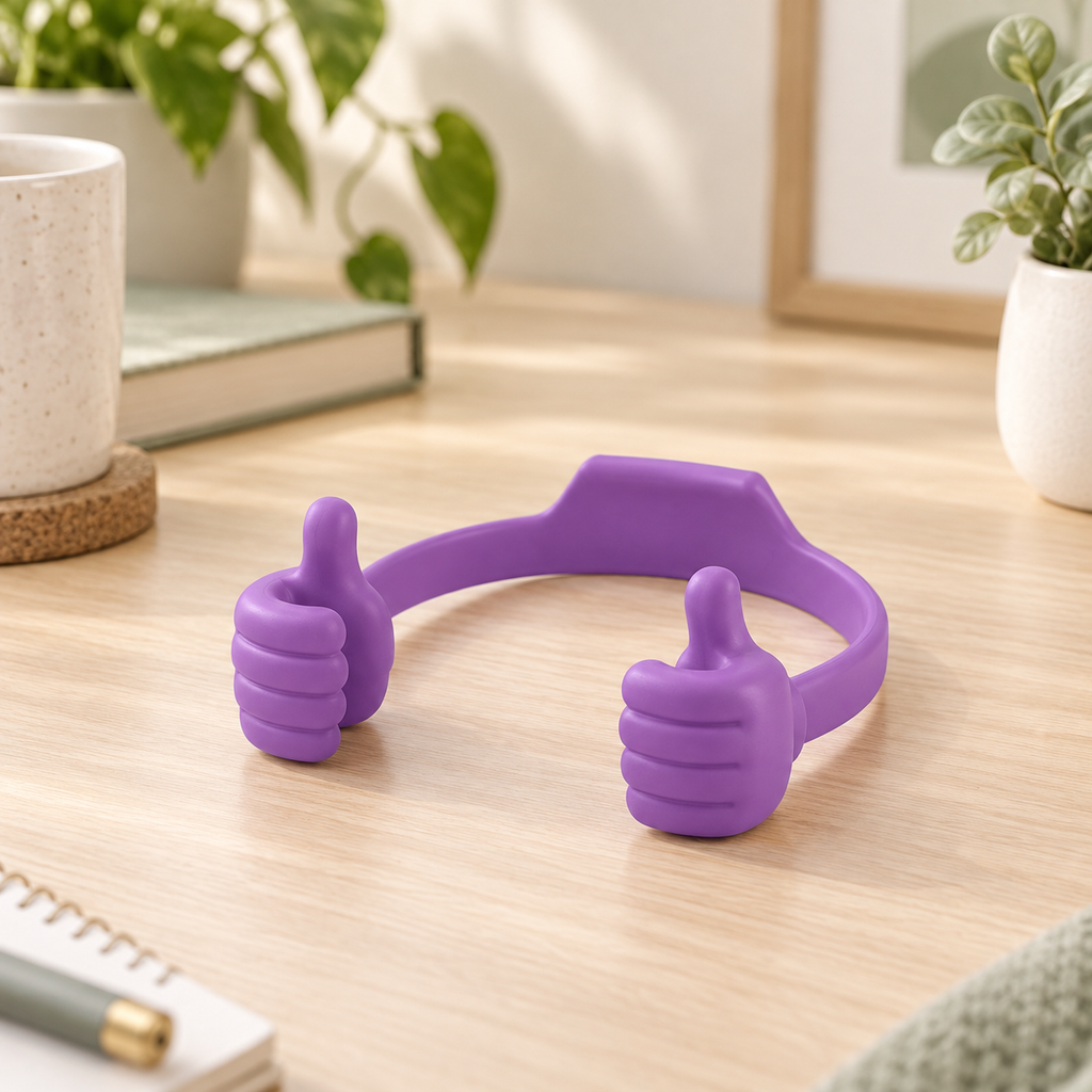 Soporte flexible para celular con manos Like — Lila — SKU 51502