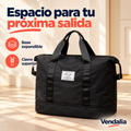 Maleta deportiva negra expandible — Presentación Vendalia — SKU 51979