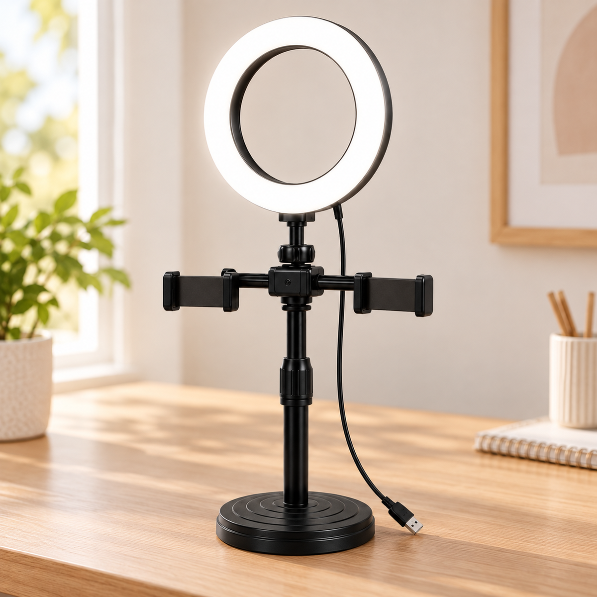 Aro de Luz LED con Soporte USB en ambiente Vendalia