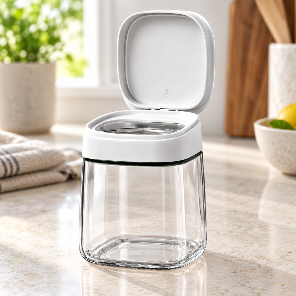 Frasco Hermético para Condimentos con Tapa Abatible en ambiente de hogar — Vendalia