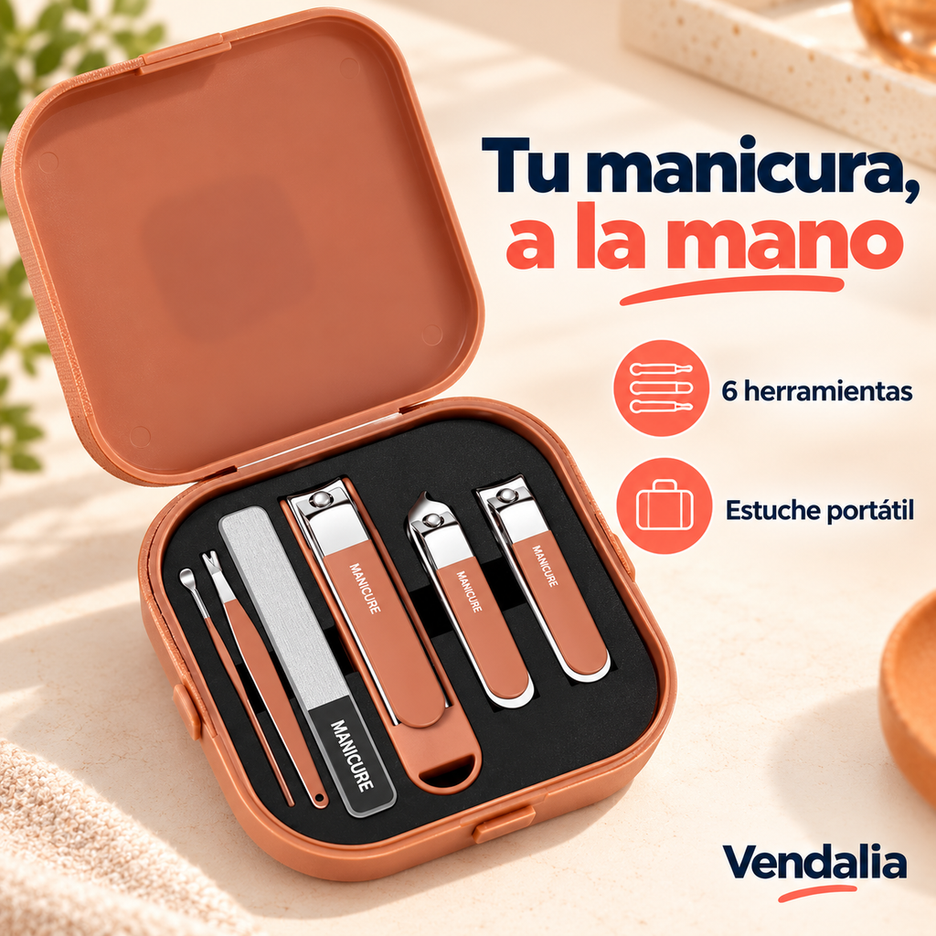 Set de manicura con estuche elegante — presentación Vendalia