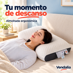 Almohada ergonómica en uso durante el descanso — Vendalia
