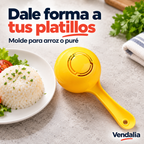 Molde amarillo redondo para arroz o puré.