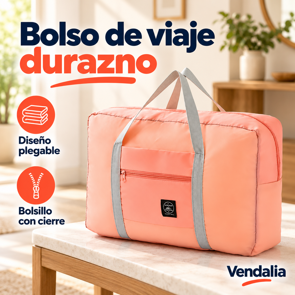 Bolso de viaje durazno — portada Vendalia