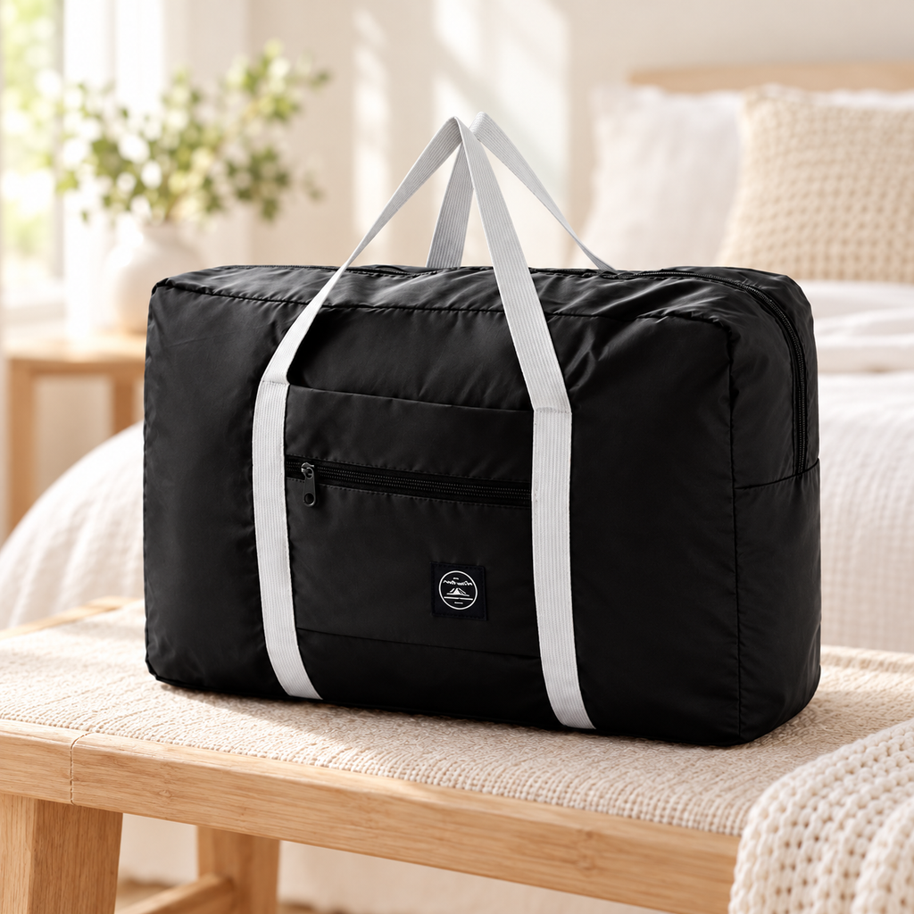 Bolso de viaje plegable negro en ambiente Vendalia