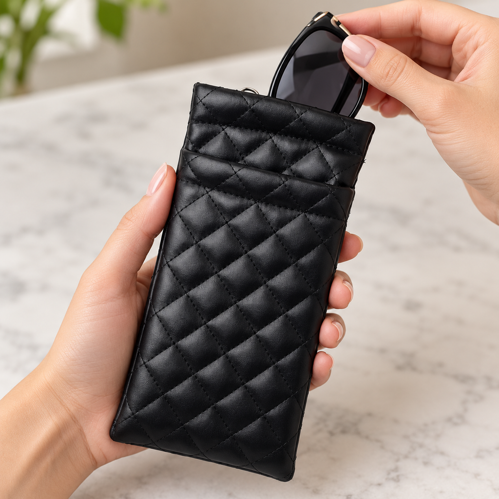 Funda doble acolchada para lentes — Vista de detalle.