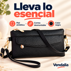 Bolso cartera negro con correa desmontable — presentación Vendalia