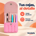 Juego de pinzas para cejas portátil rosa — presentación Vendalia