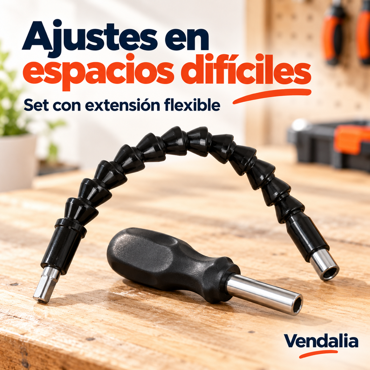 Extensión flexible y mango del juego de herramientas — Vendalia
