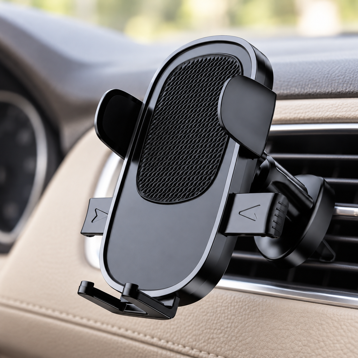 Soporte para celular con clip para rejilla de automóvil · fotografía ambientada de Vendalia · SKU 52625