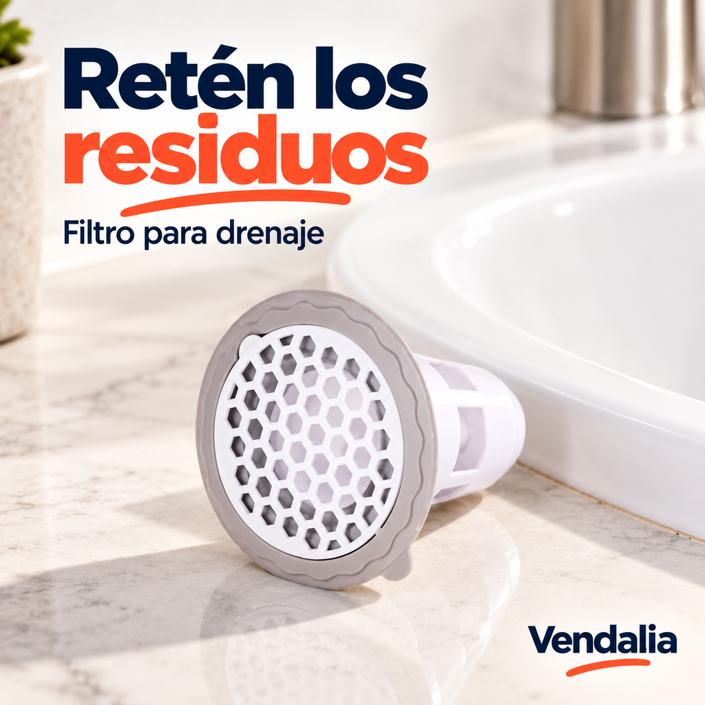 Filtro blanco con gris para drenaje — presentación Vendalia