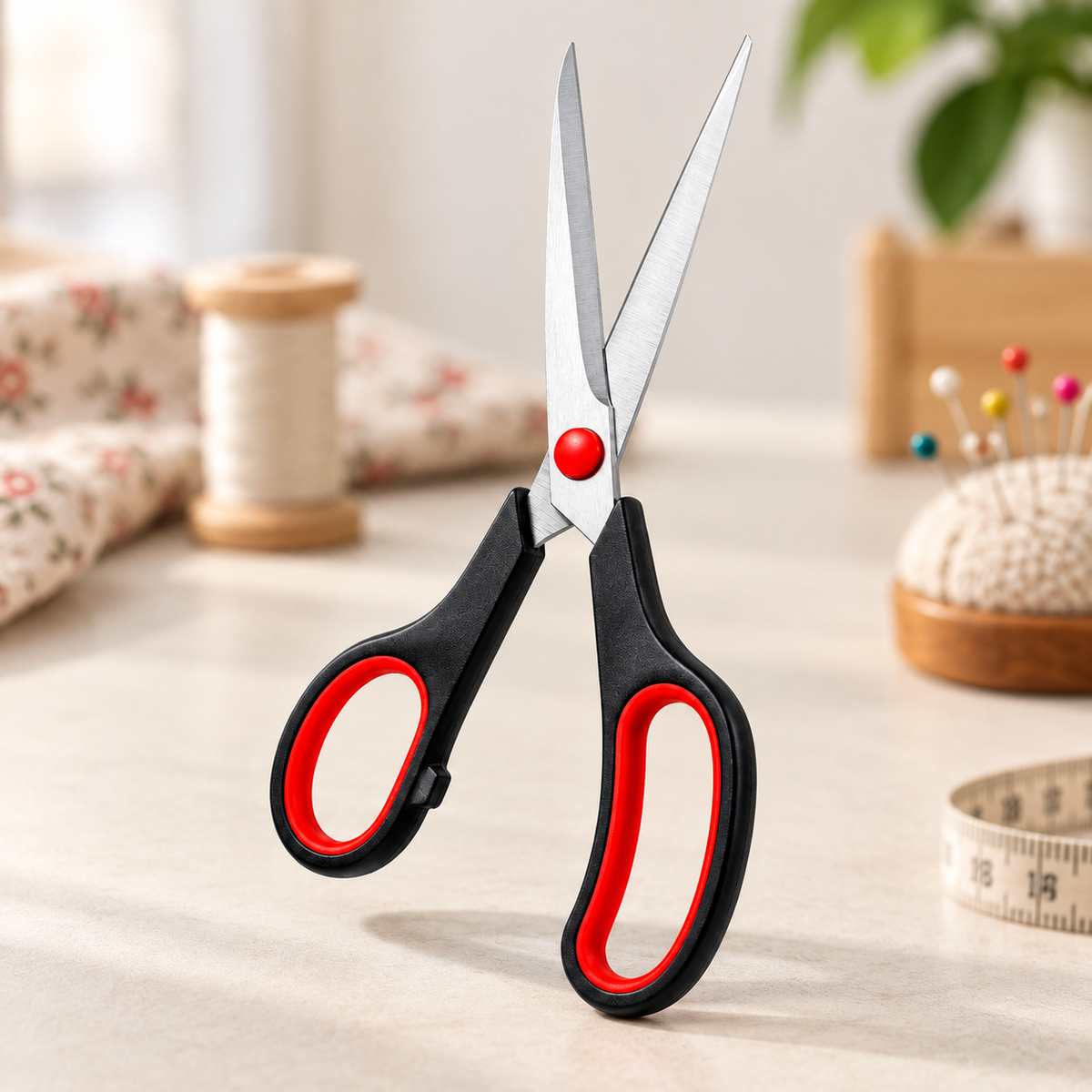 Tijeras ergonómicas de acero inoxidable · fotografía ambientada de Vendalia · SKU 52664