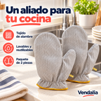 Guantes de alambre grises con ribete amarillo, paquete de 2 piezas · portada Vendalia