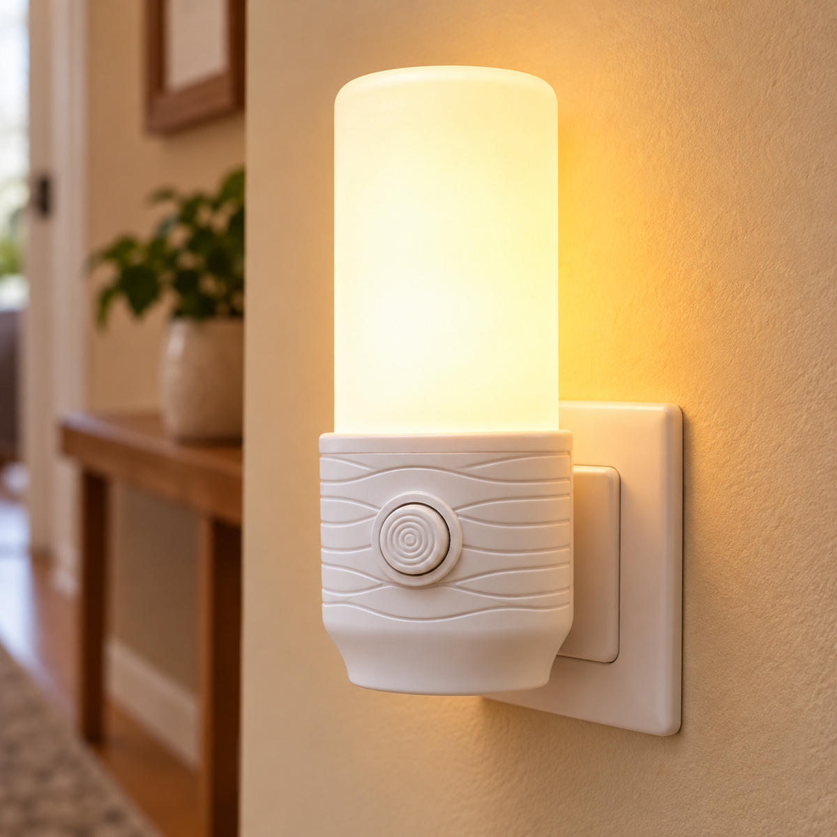 Luz Nocturna LED Enchufable 2 en 1 en ambiente de hogar — Vendalia