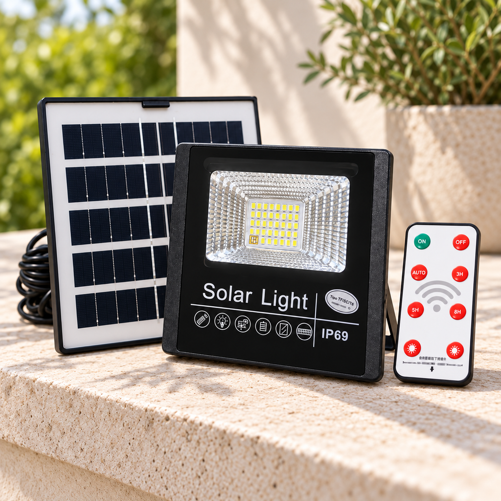 Reflector LED Solar Multiusos Exterior IP69 en ambiente de hogar — Vendalia