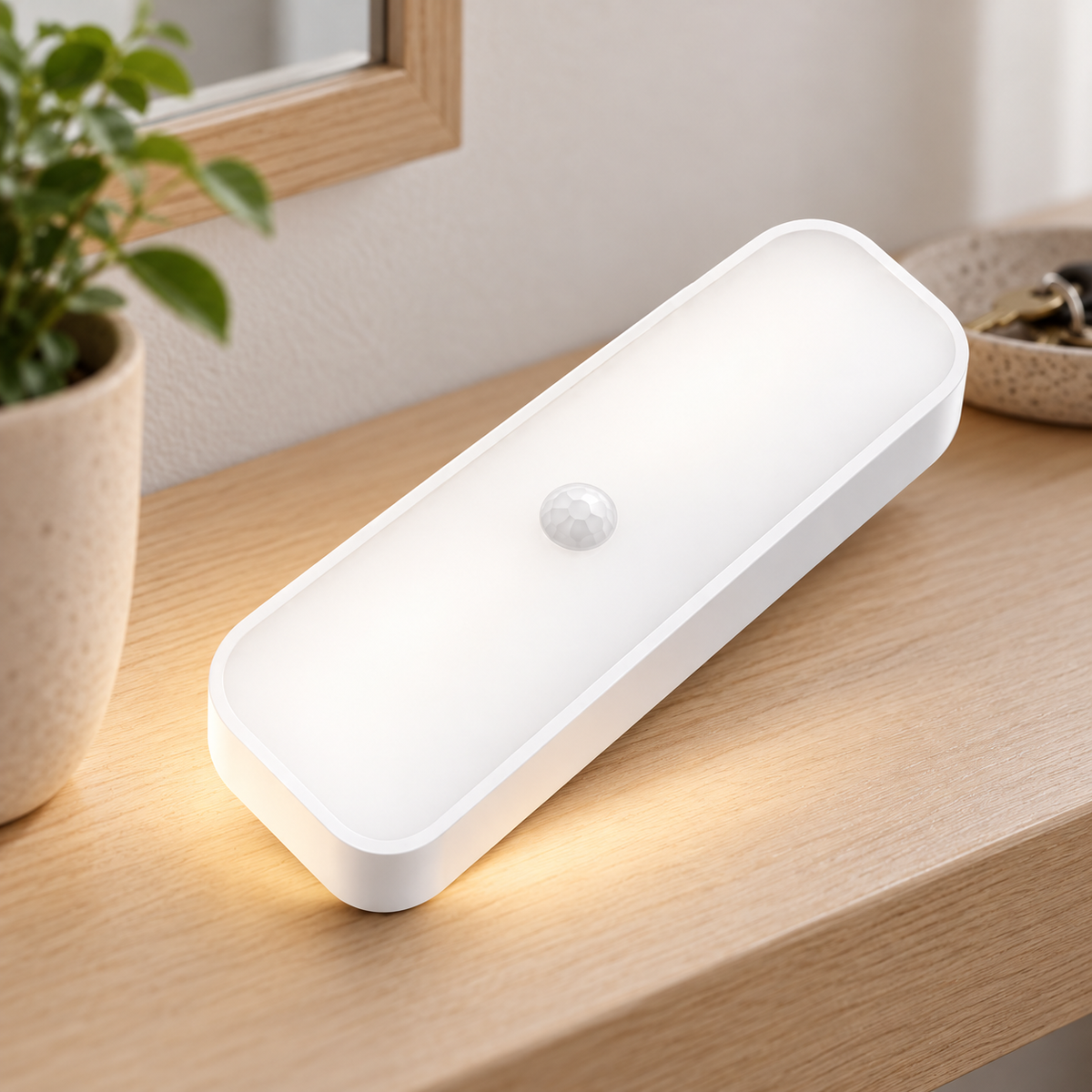Luz LED blanca con Sensor de movimiento en ambiente de hogar — Vendalia