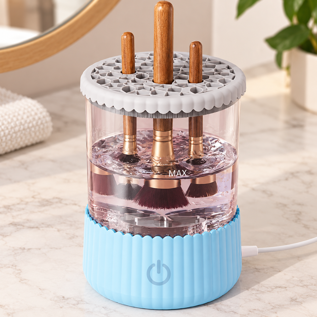 Limpiador eléctrico de brochas — Vista de detalle.