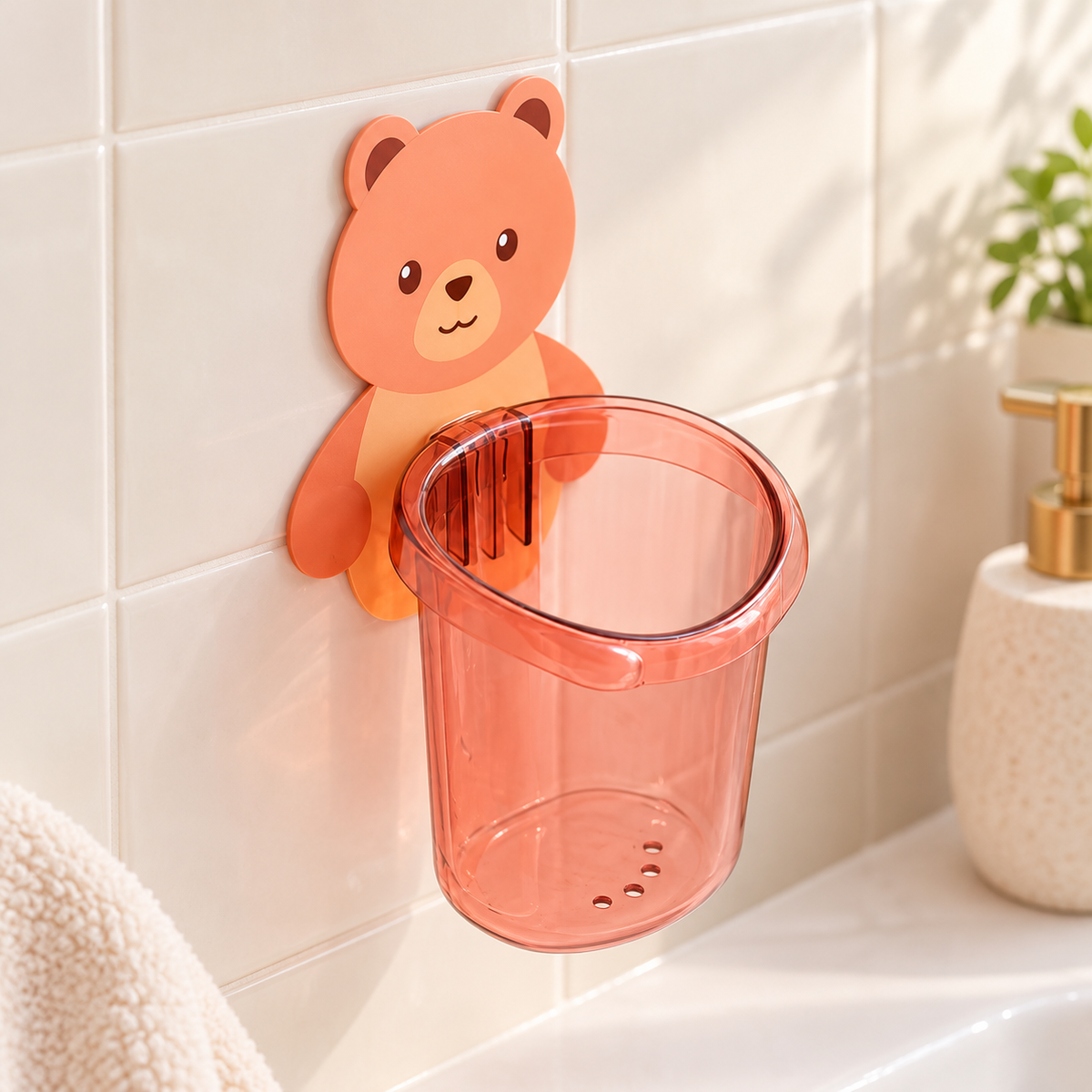 Soporte Adhesivo para Cepillo de Dientes con Diseño Infantil · fotografía ambientada de Vendalia · SKU 52759