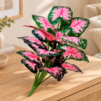 Planta Artificial con Hojas Rosadas 72 cm en ambiente de hogar — Vendalia. No incluye maceta.