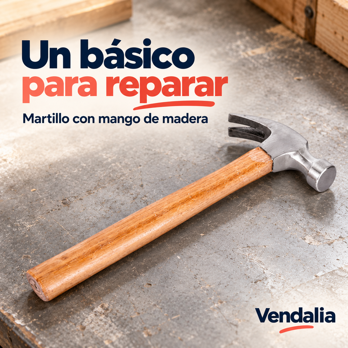 Un básico para reparar — Vendalia. Martillo con mango de madera