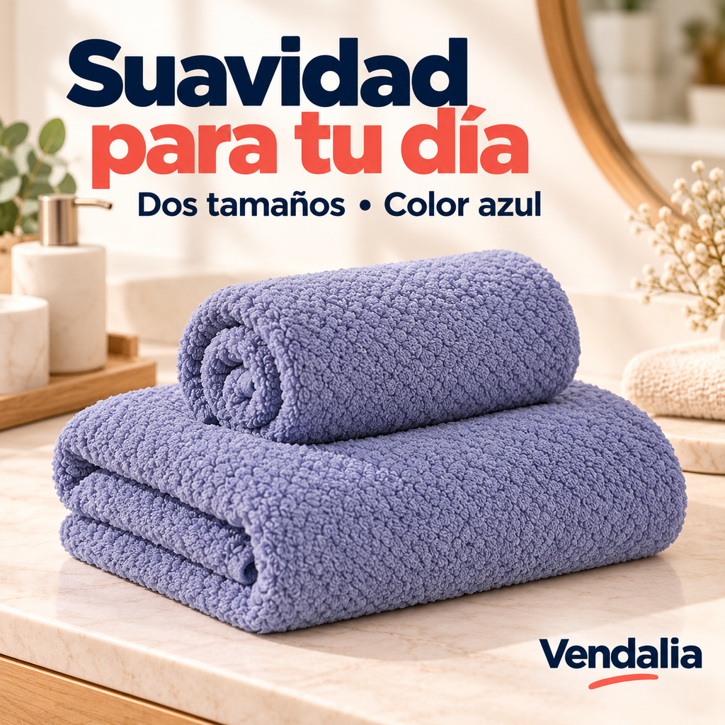 Juego de dos toallas afelpadas azul lavanda apagado — Vendalia.