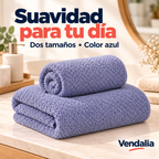 Juego de dos toallas afelpadas azul lavanda apagado — Vendalia.