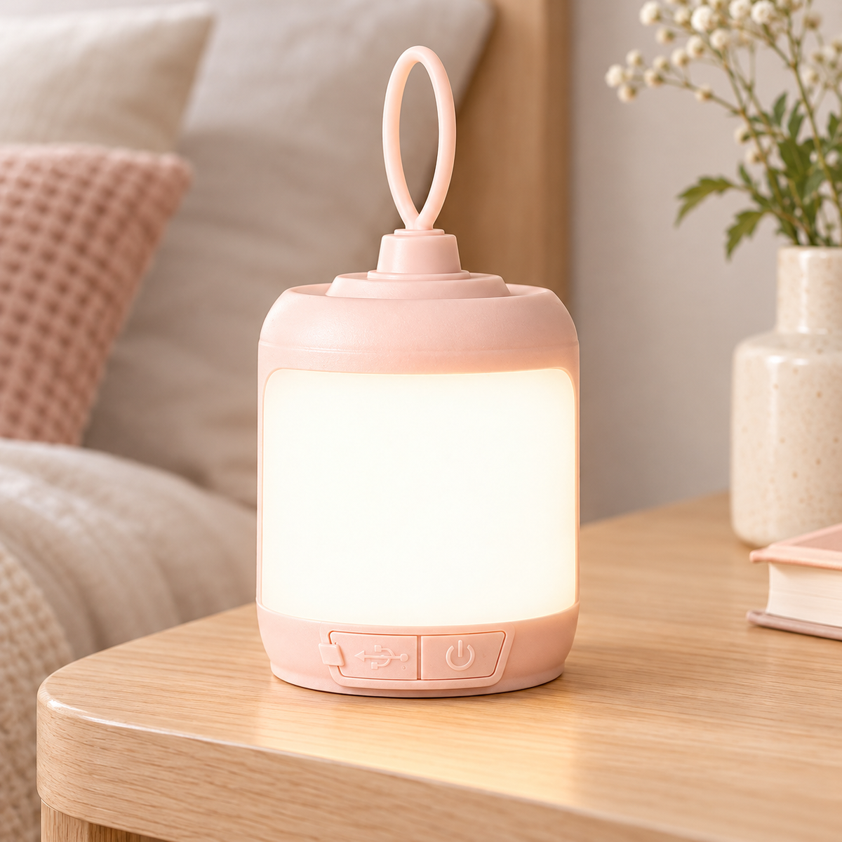 luz nocturna LED portátil en ambiente de hogar — Vendalia