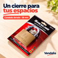 Candado metálico dorado Shenling de 38 mm — Vendalia