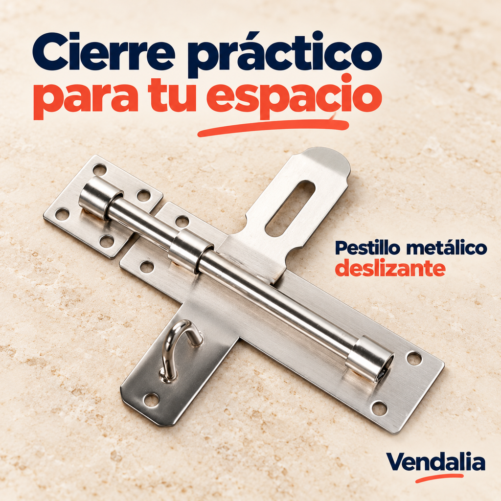 Pestillo de acero inoxidable plateado — Vendalia