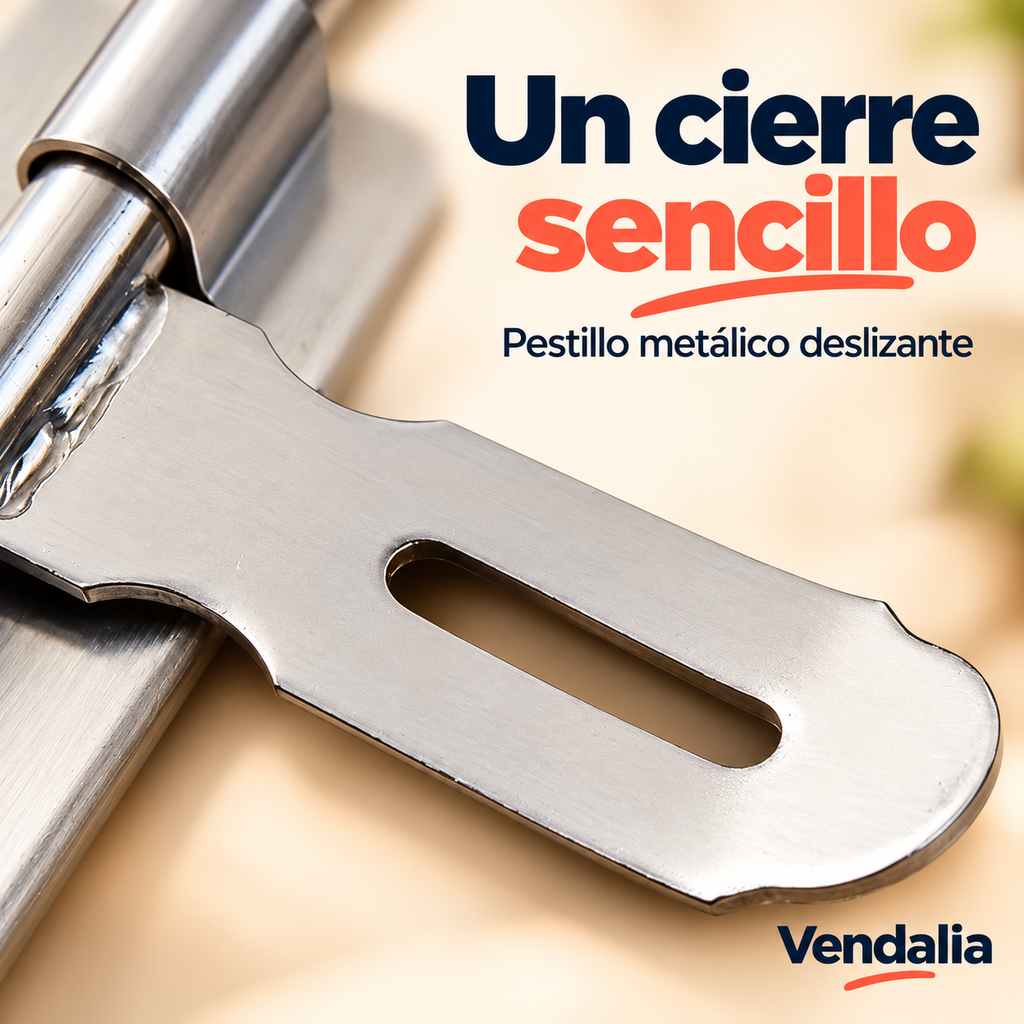 Detalle del pestillo metálico plateado — Vendalia